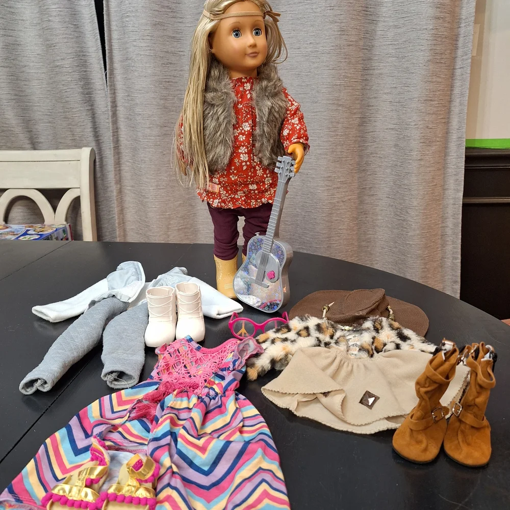 Our Generation 18 Inch Doll with Guitar & 4 Total Outfits - Picture 7 of 8
